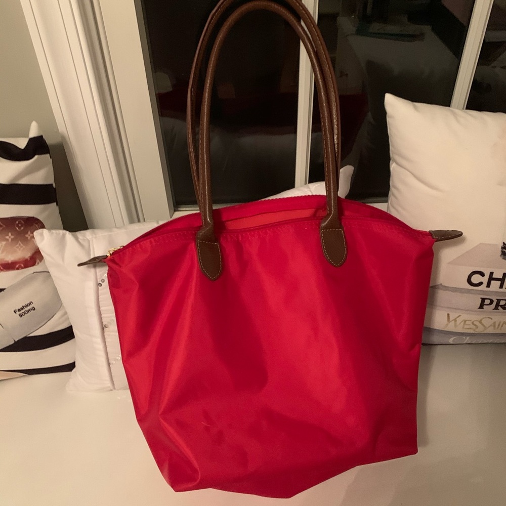 Red tote bag